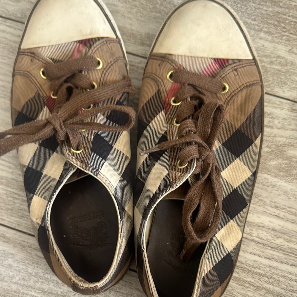 Burberry Plaid Canvas Sneakers